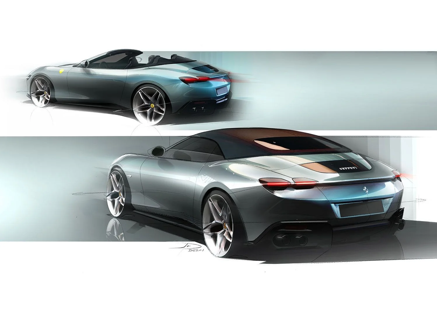 Ferrari Roma Spider – phác thảo thiết kế