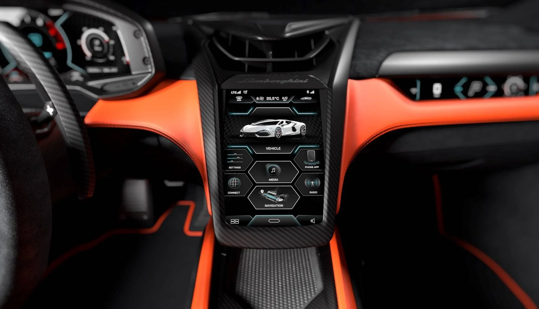 Lamborghini Revuelto – màn hình trung tâm
