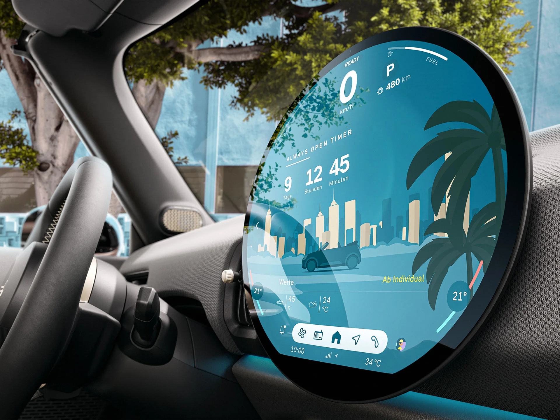 MINI Convertible – màn hình tròn OLED