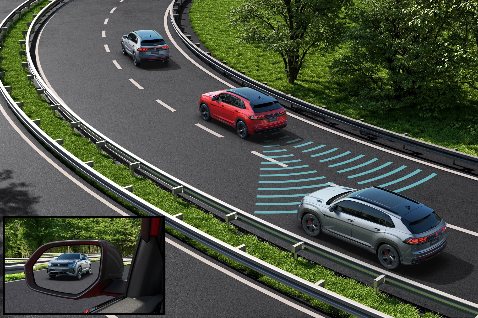 Volkswagen Teramont X – cảnh báo điểm mù, giữ làn