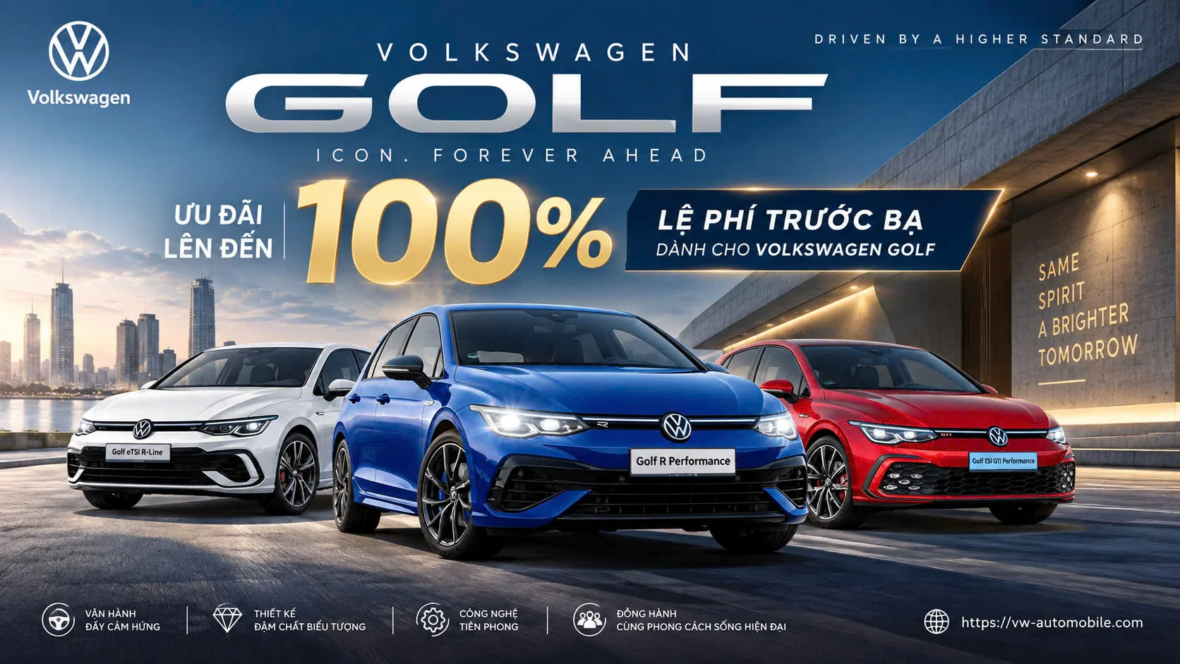 Ưu Đãi Volkswagen Golf 100% Lệ Phí Trước Bạ 2026