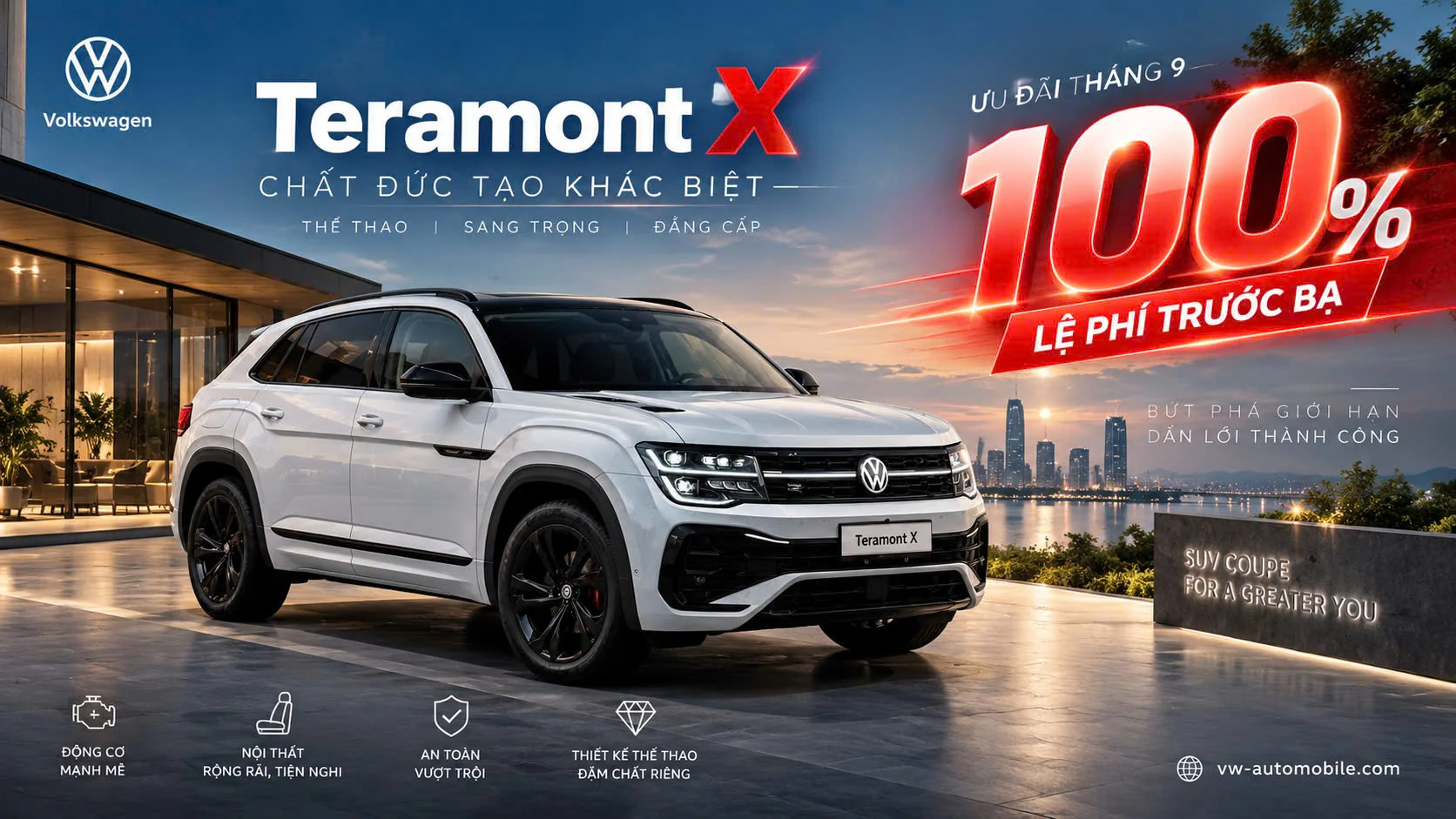 Khám phá Ưu đãi 100% Lệ Phí Trước Bạ cho Volkswagen Teramont X 2026