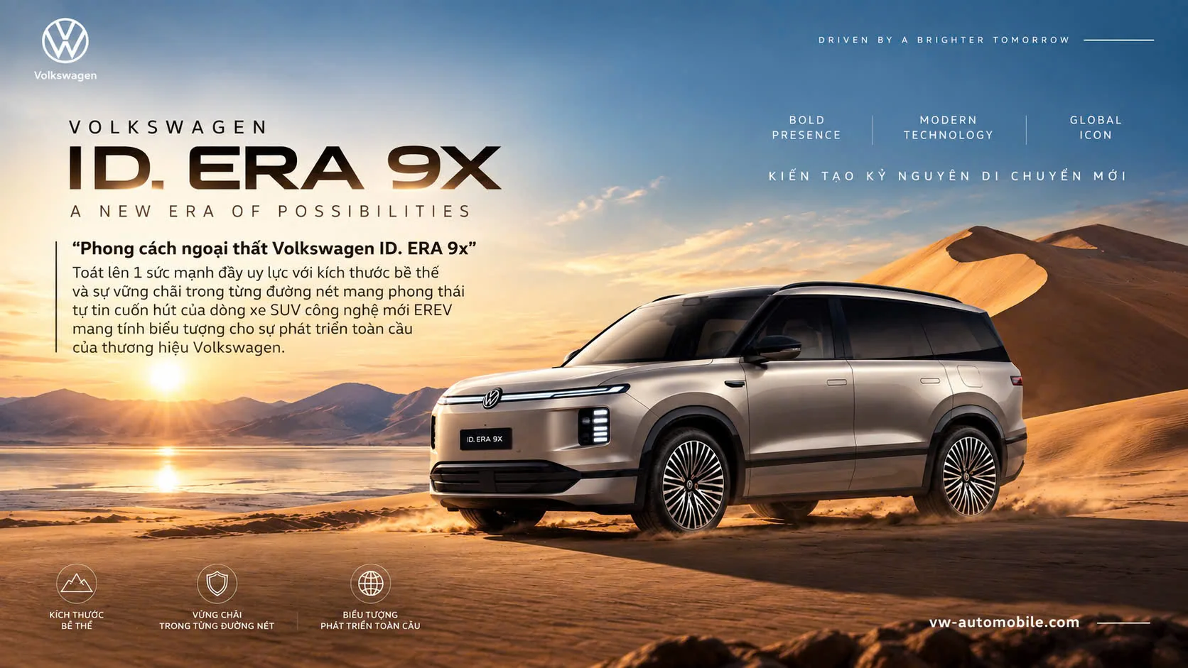 Khám phá ngoại thất Volkswagen ID Era 9x: Thiết kế ấn tượng 2026