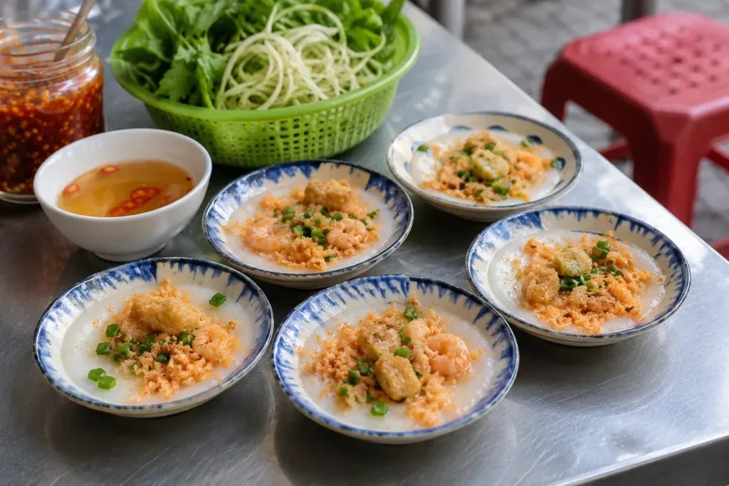 AI illustration: Small plates of banh beo rice cakes
