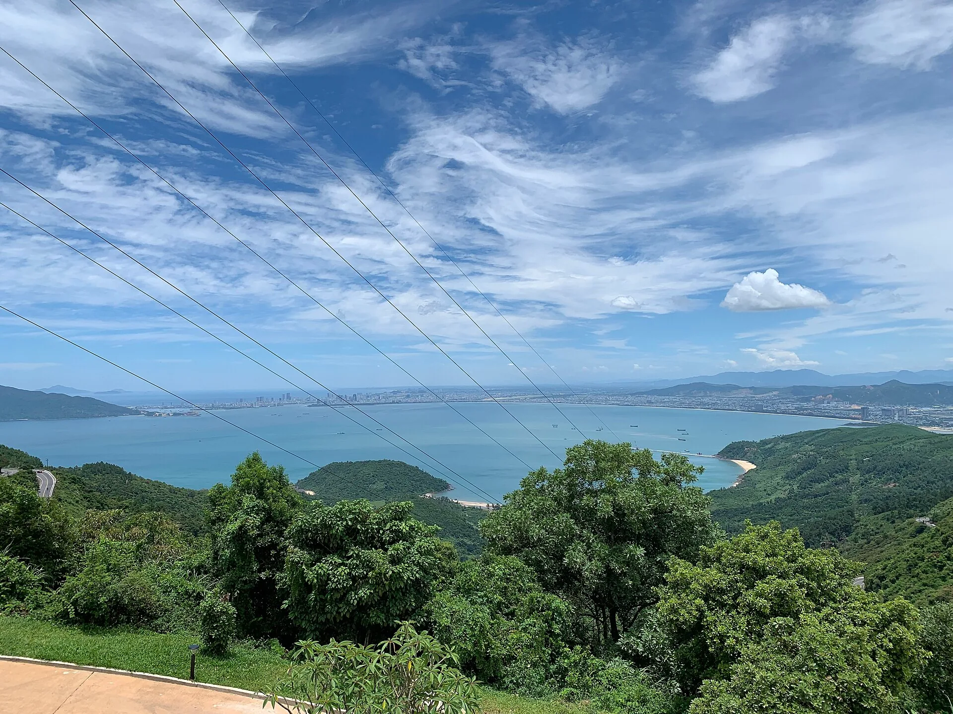 View over the bay from the Hai Van Pass road