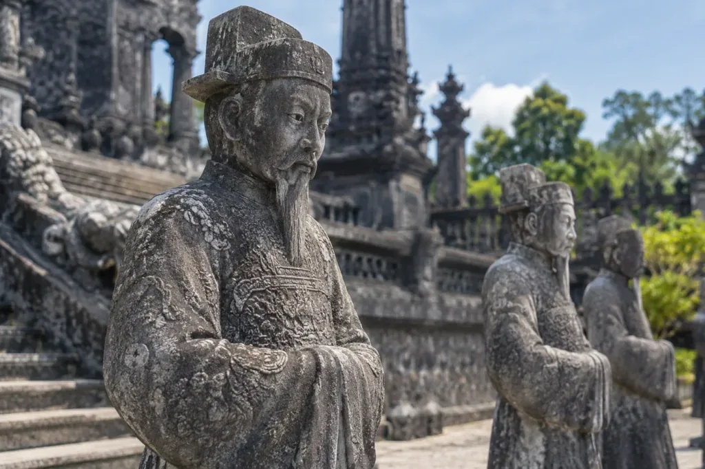AI illustration: A weathered ceremonial stone figure