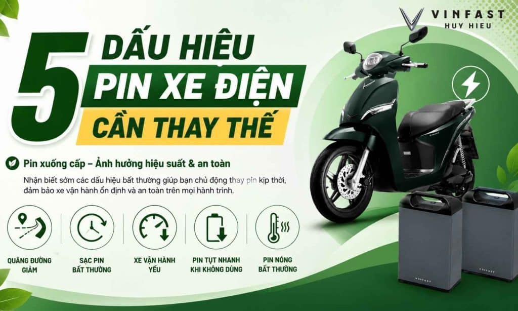 5 Dấu Hiệu Pin Xe Điện Cần Thay Thế Ngay | VinFast Huy Hiệu